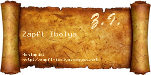 Zapfl Ibolya névjegykártya